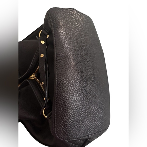 Tory Burch Black Leather Drawstring Bag - Picture 3 of 4